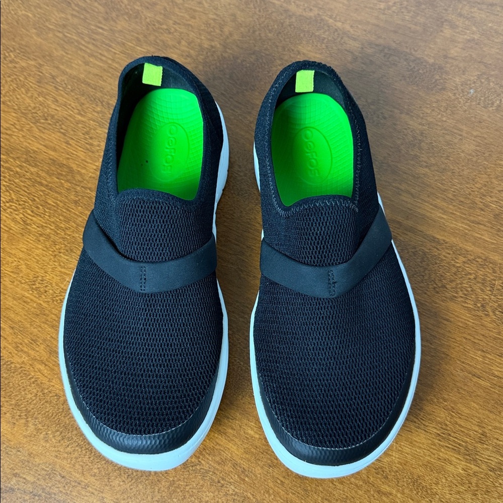 Oofos Omg Women’s Slip On Shoes Black Lime Green Size 7.5 - Picture 9 of 10